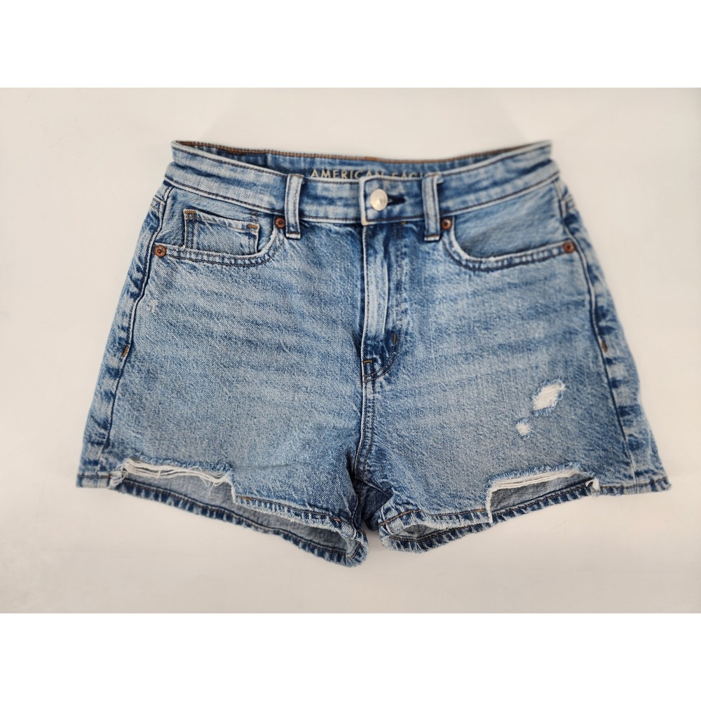 American Eagle‎ High Waisted Distressed Denim Shorts Light Wash Size 0